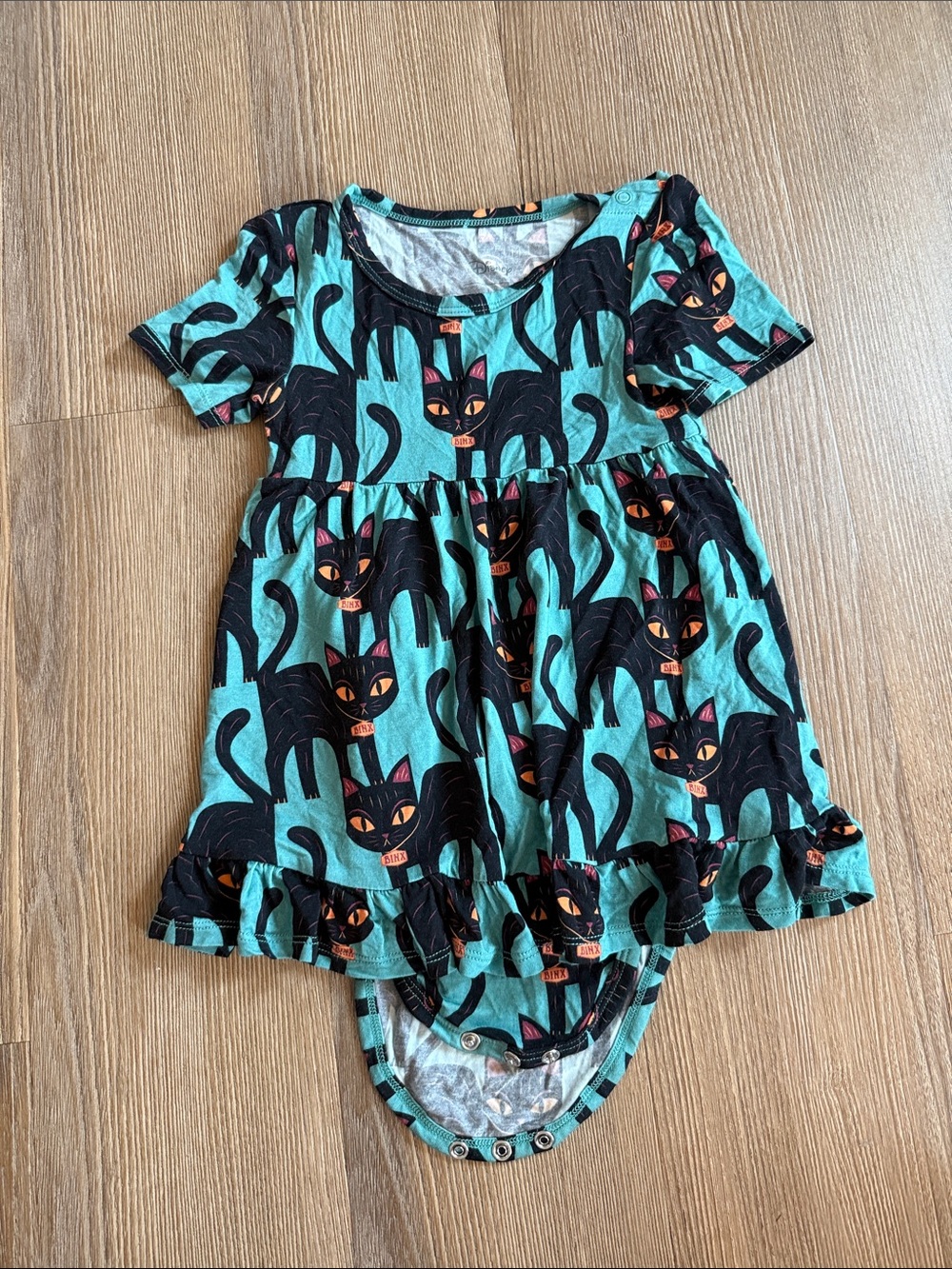 Posh Peanut Hocus Pocus Thackery Binx Bodysuit Ruffled Twirl Dress - 2T